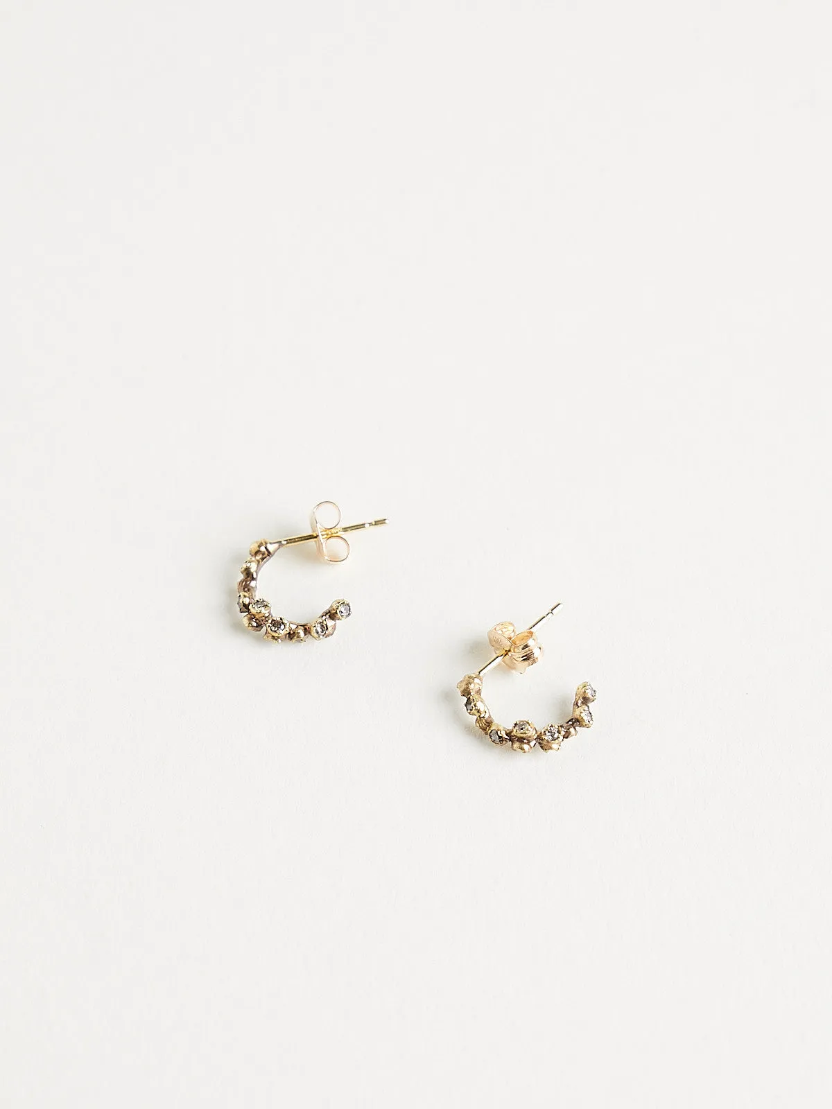 3046 Earrings in 14k Yellow Gold with 26 Brown Diamonds