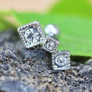 316L Stainless Steel Art of Brilliance Triple Square Drop Cartilage Earring