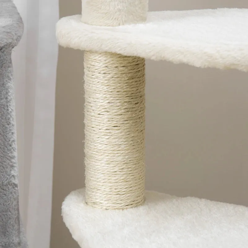 37" Cat Tree for Indoor Cats - Light Gray