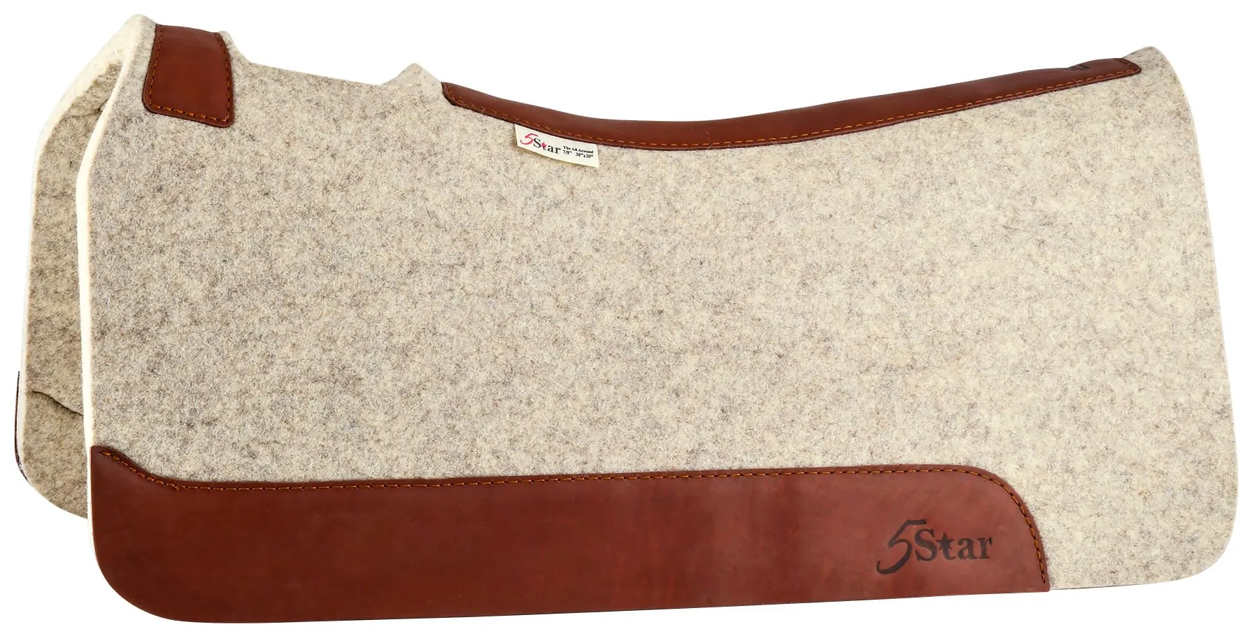 7/8", 5 Star Saddle Pad 100% Compressed Wool, Natural