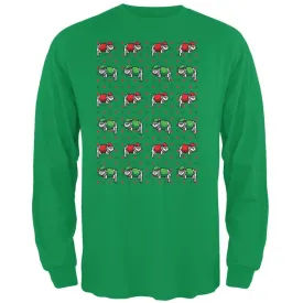 8 Bit Xmas Cat Ugly Sweater Irish Green Adult Long Sleeve T-Shirt