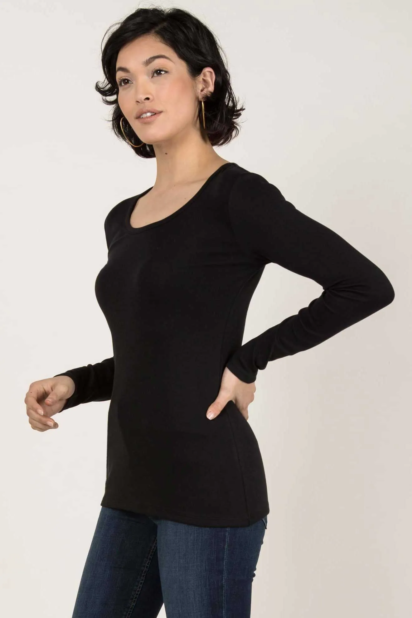 Active Long Sleeve Scoop Tee