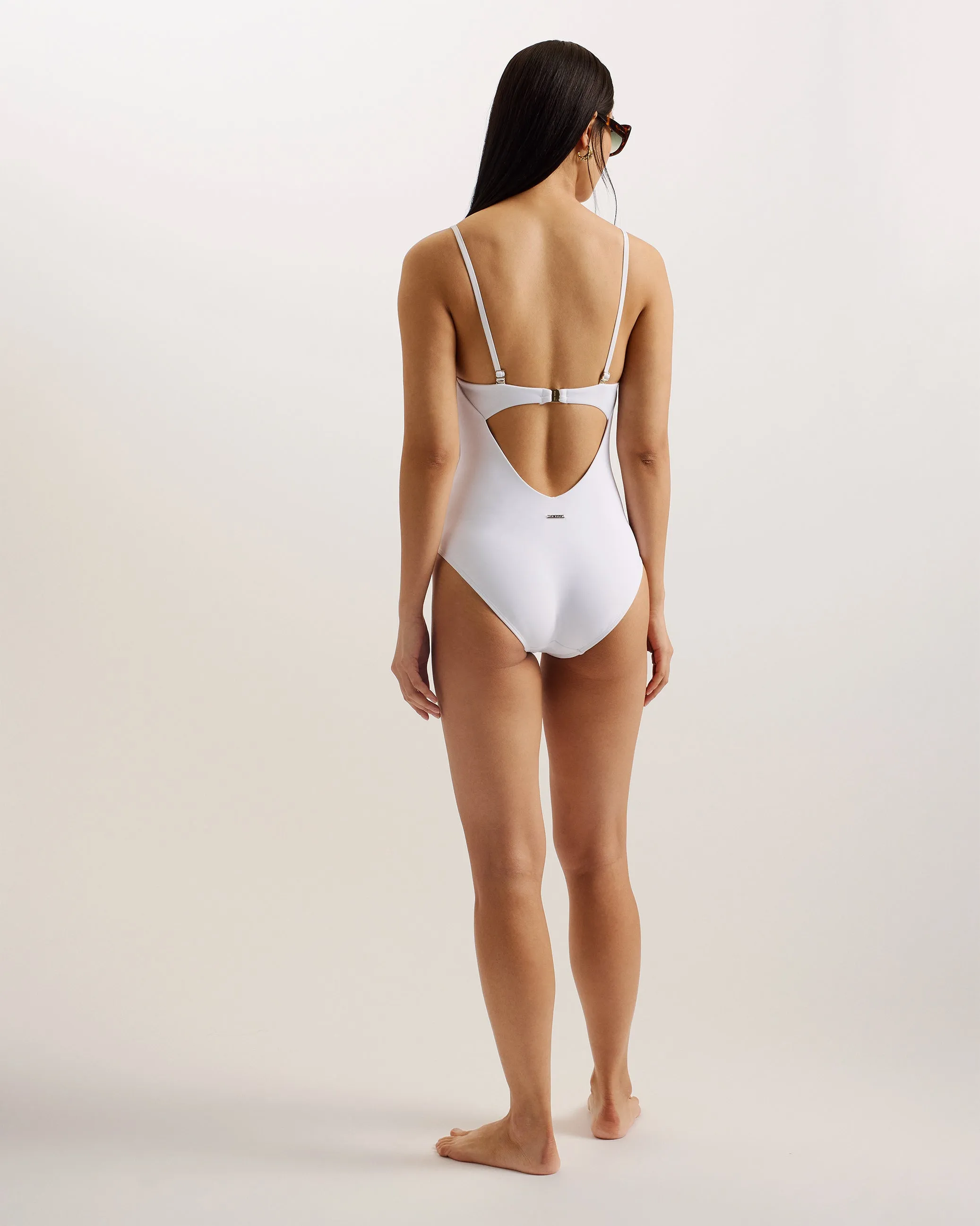 Adyann Embroidered Bandeau Swimsuit Ivory