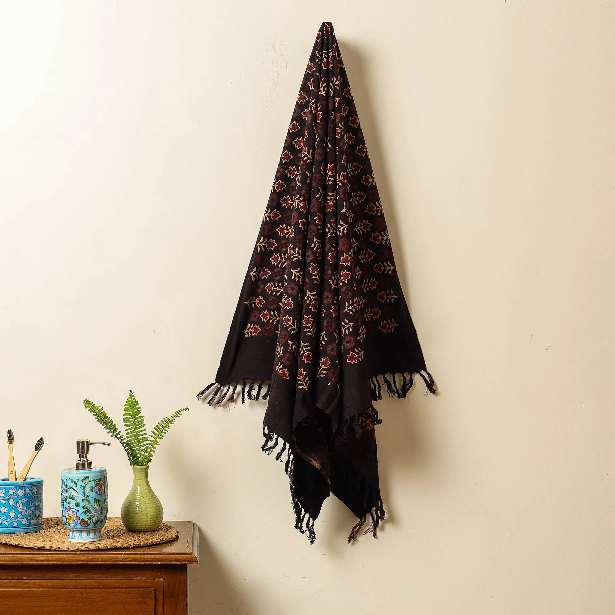 Ajrakh Block Printed Handloom Cotton Towel