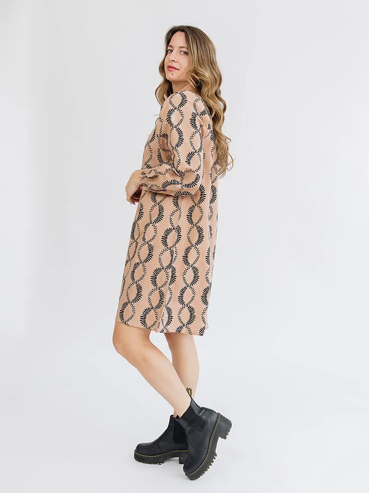 Alexis Long Sleeve Mini Dress - Vine Twist Sand