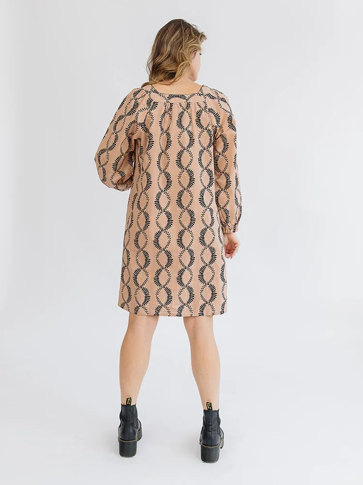 Alexis Long Sleeve Mini Dress - Vine Twist Sand