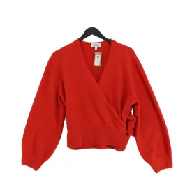 & Other Stories Women's Cardigan L Red Polyester with Acrylic, Wool, Elastane