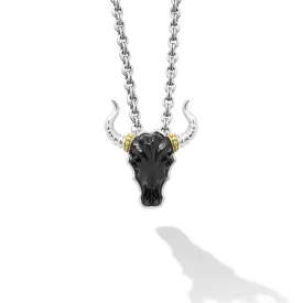 Anthem Black Agate Long Horn Pendant