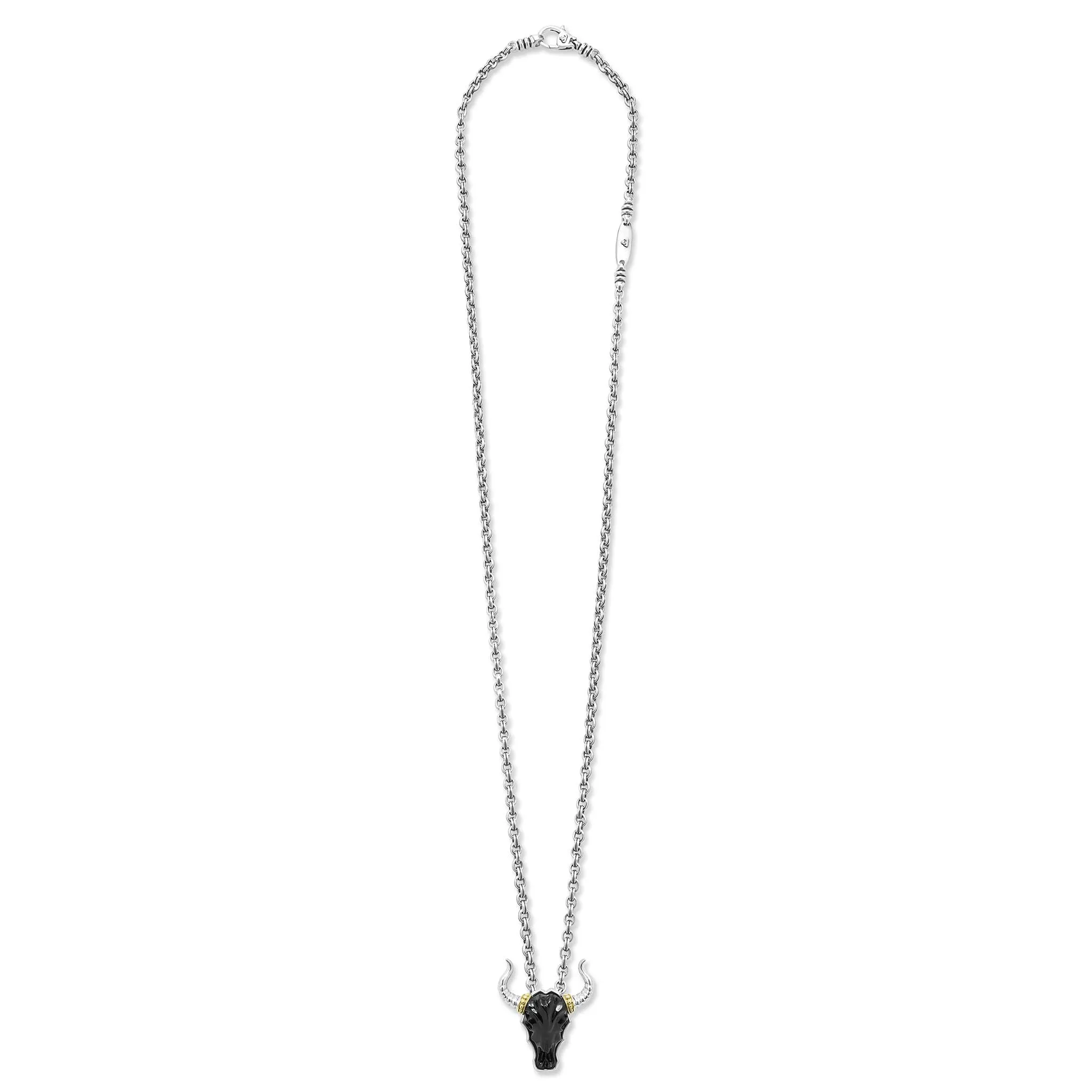 Anthem Black Agate Long Horn Pendant