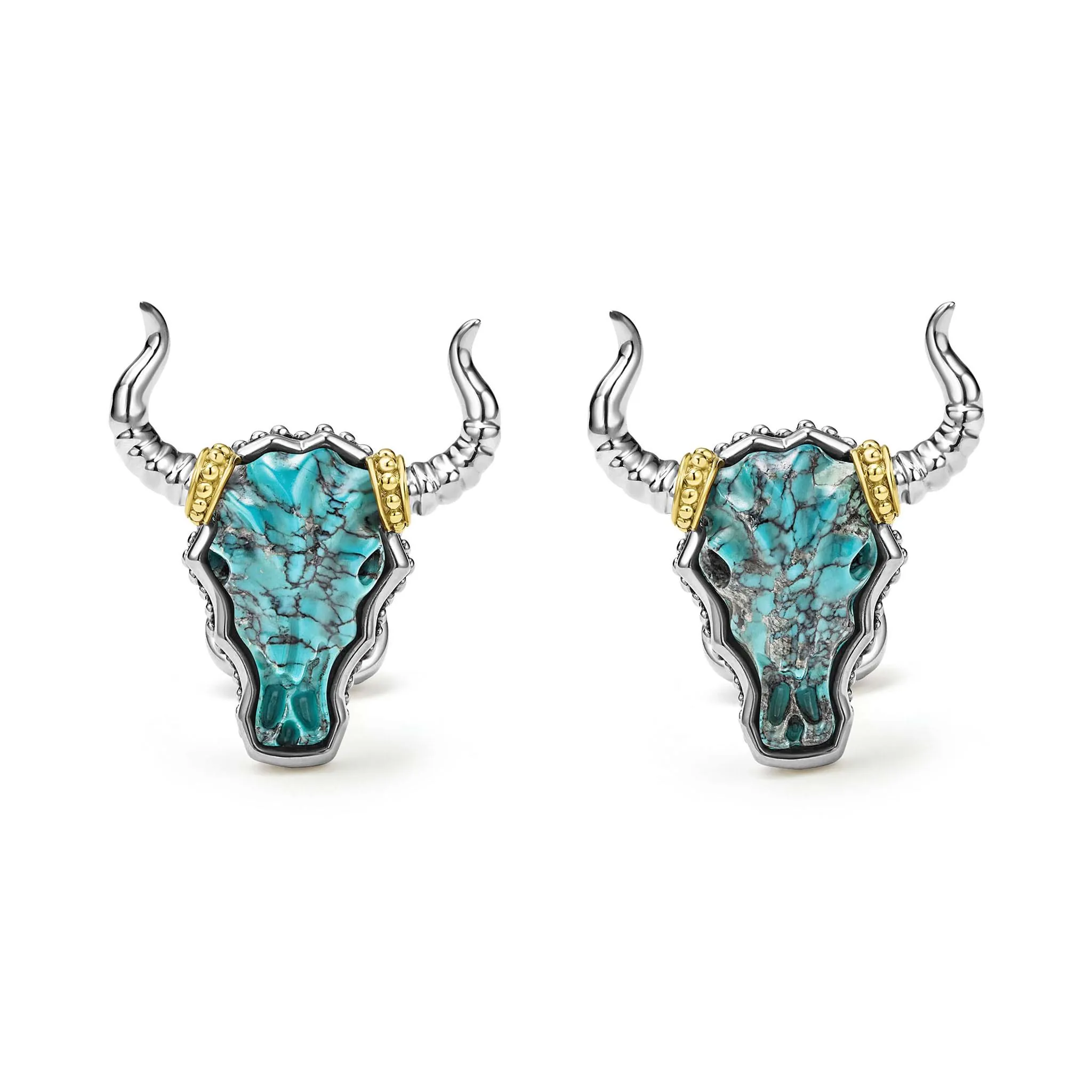 Anthem Black Turquoise Long Horn Cufflinks