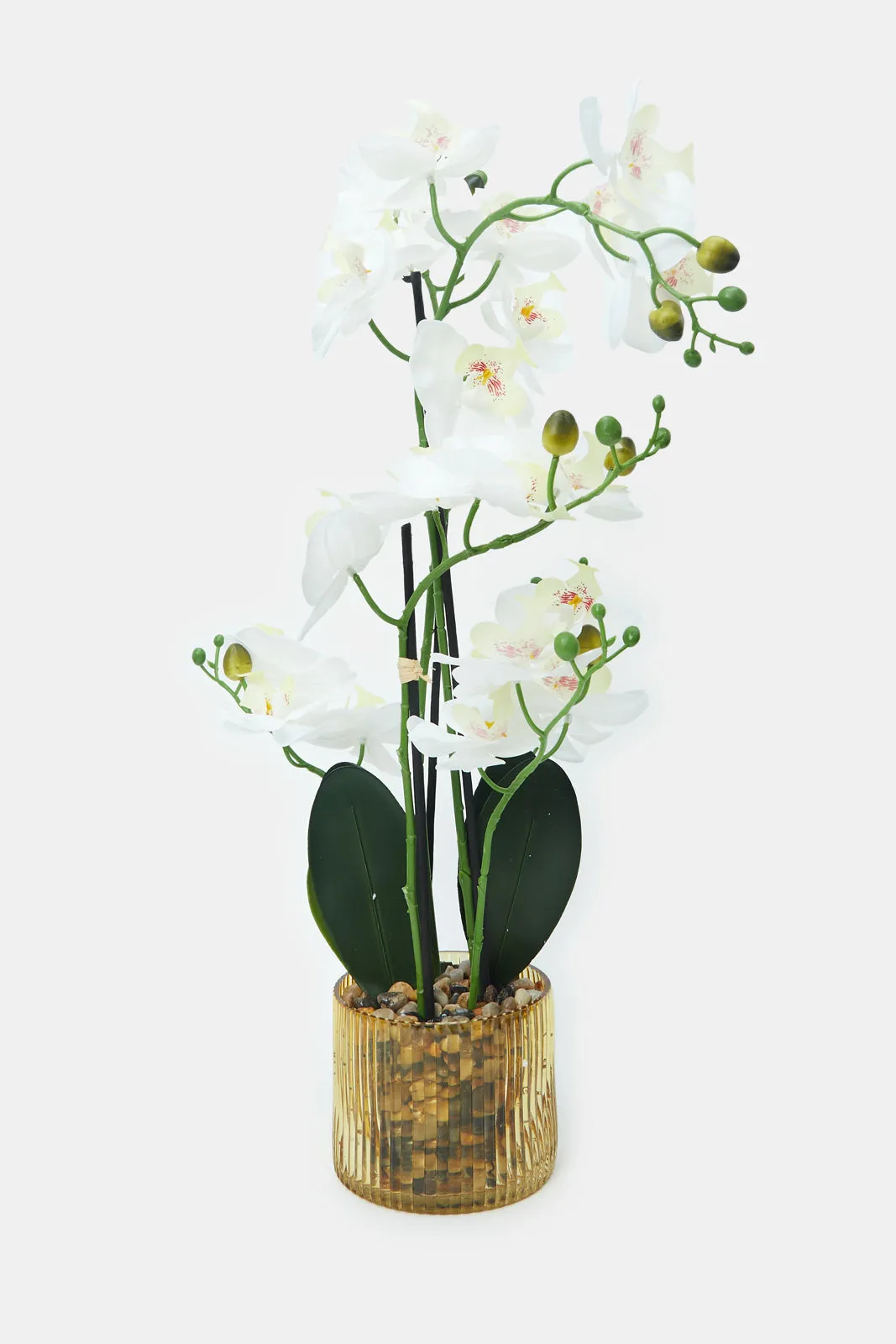 Artificial Orchid Flower In Glass Vase