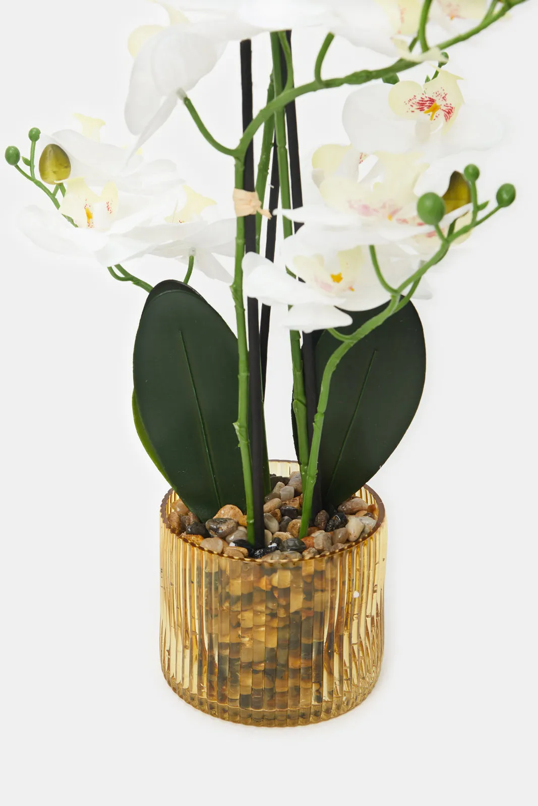 Artificial Orchid Flower In Glass Vase