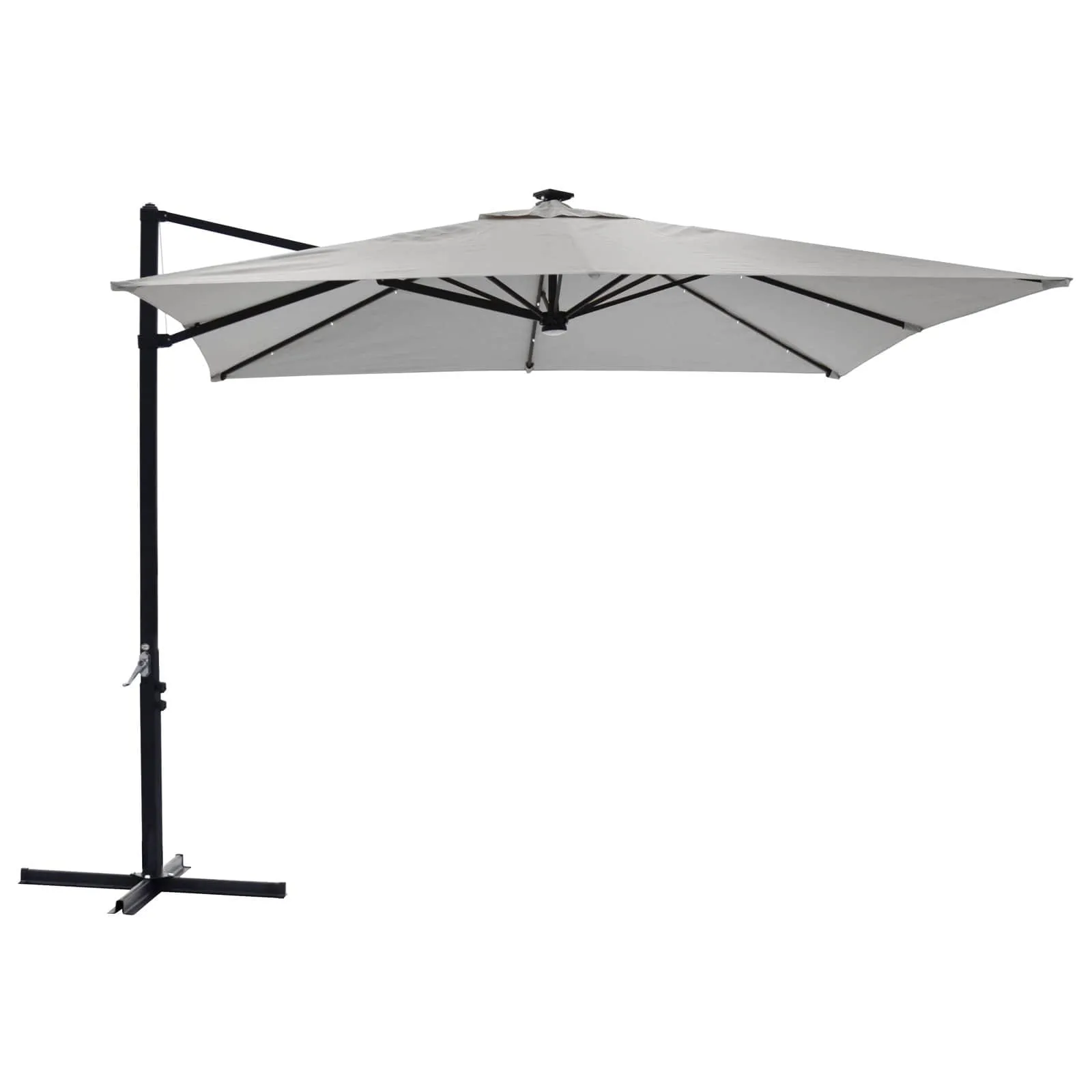 Azuma 3m Square Parasol Solar LED Lights Offset Garden Canopy