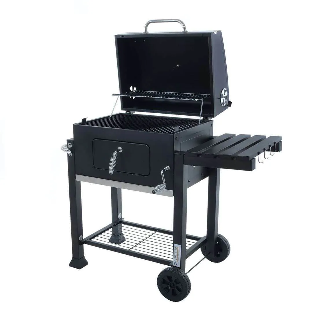 Azuma Rhino Charcoal BBQ Barbecue Black Steel Grill With Wheels