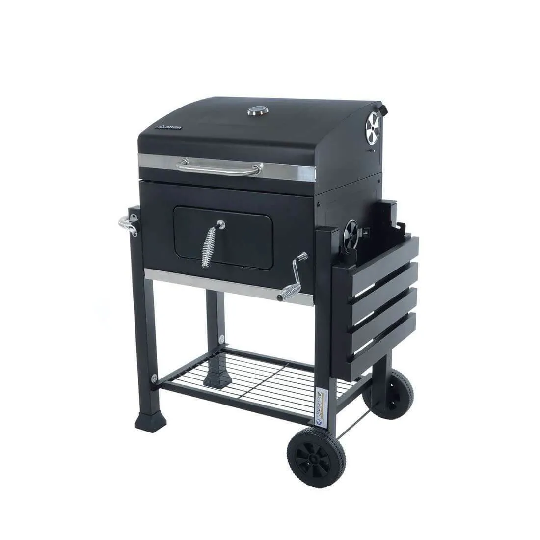 Azuma Rhino Charcoal BBQ Barbecue Black Steel Grill With Wheels