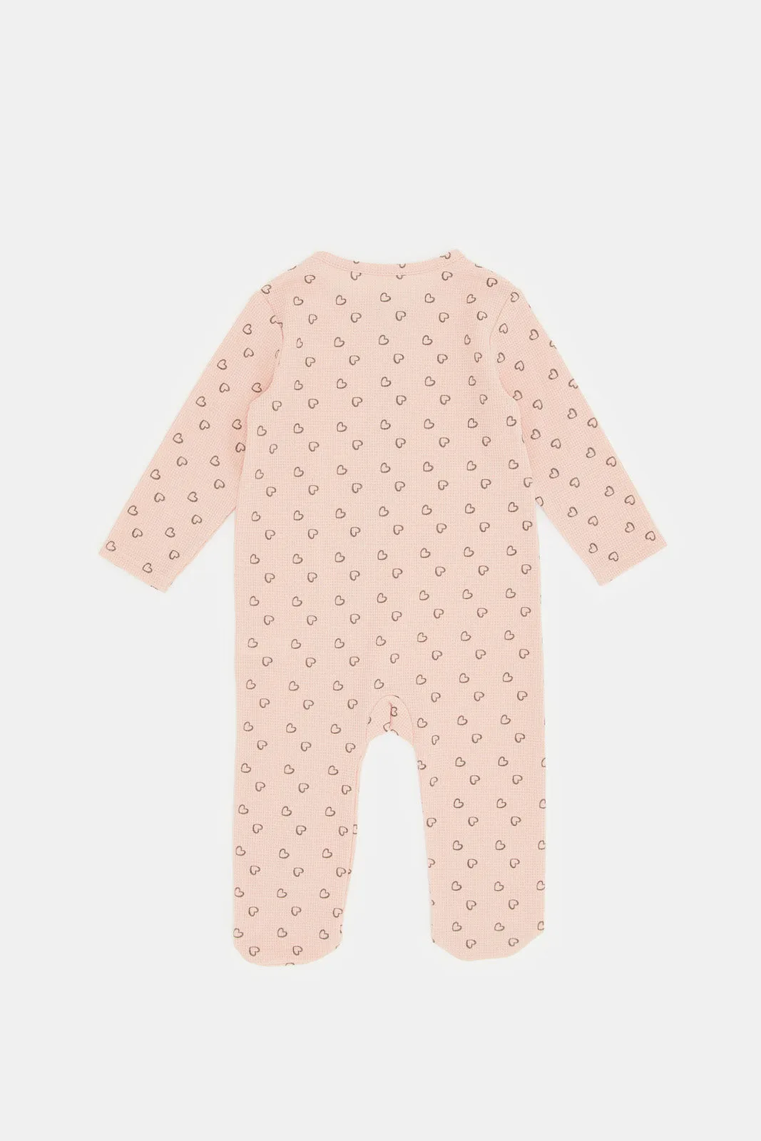 Babies Pink Printed Jumpsuit Coat