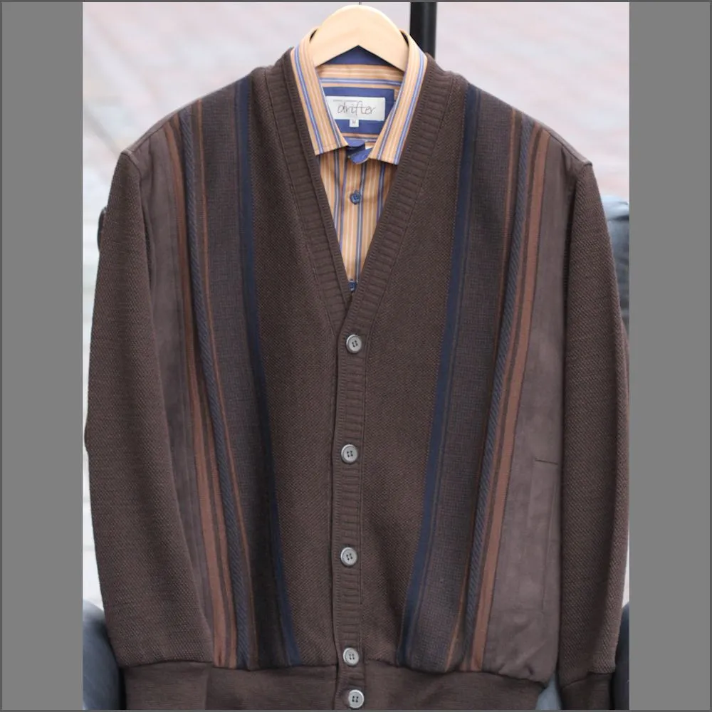 Baileys Brown/Blue Wool Lined Cardigan^