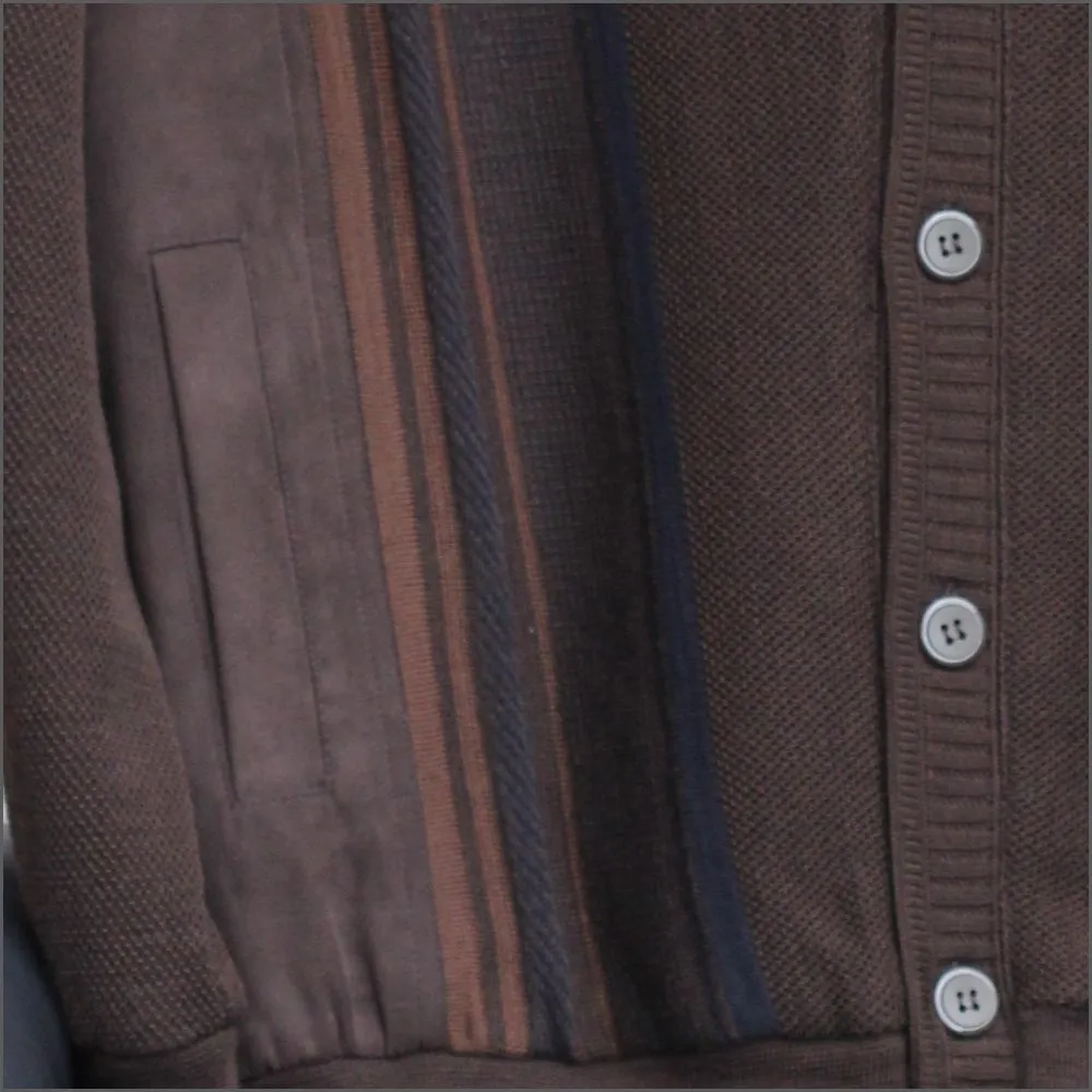 Baileys Brown/Blue Wool Lined Cardigan^