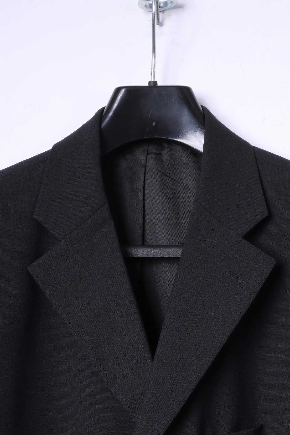 Balmain Paris Mens 40S Blazer Black 100% Wool Single Breasted Suit Jacket