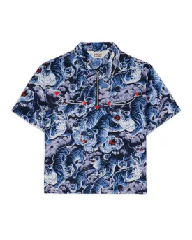 Big Cat Short Sleeve Western Shirt - Navy