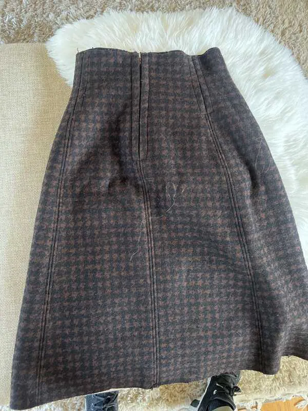 Black and Brown Wool Skirt