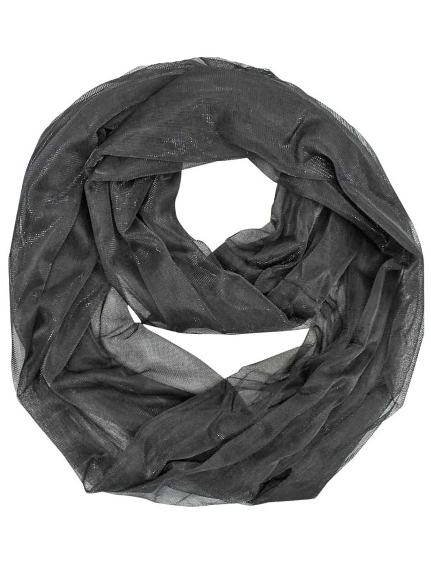 Black Shimmery Sheer Ring Scarf