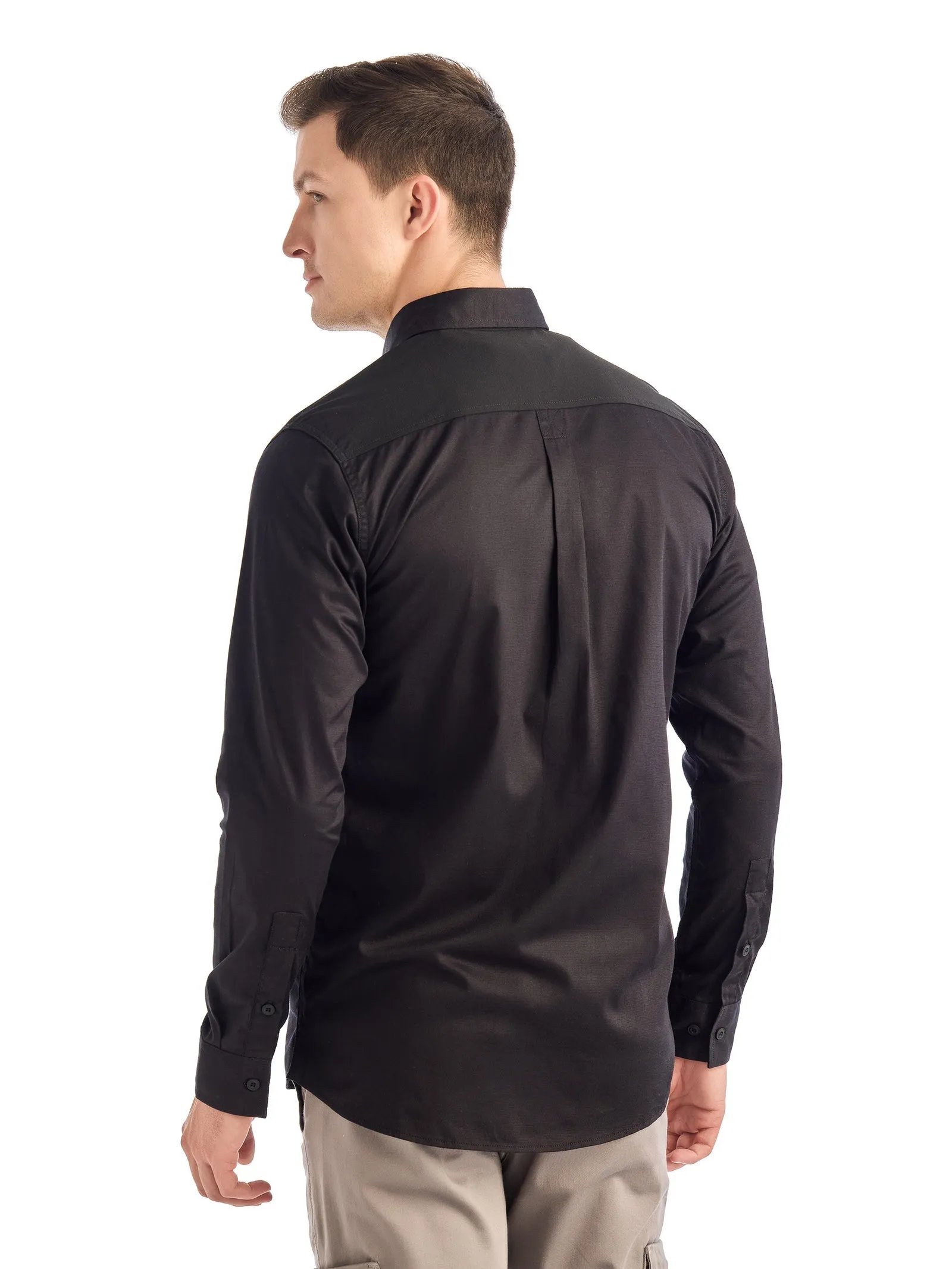 Black Solid Urban Shirt