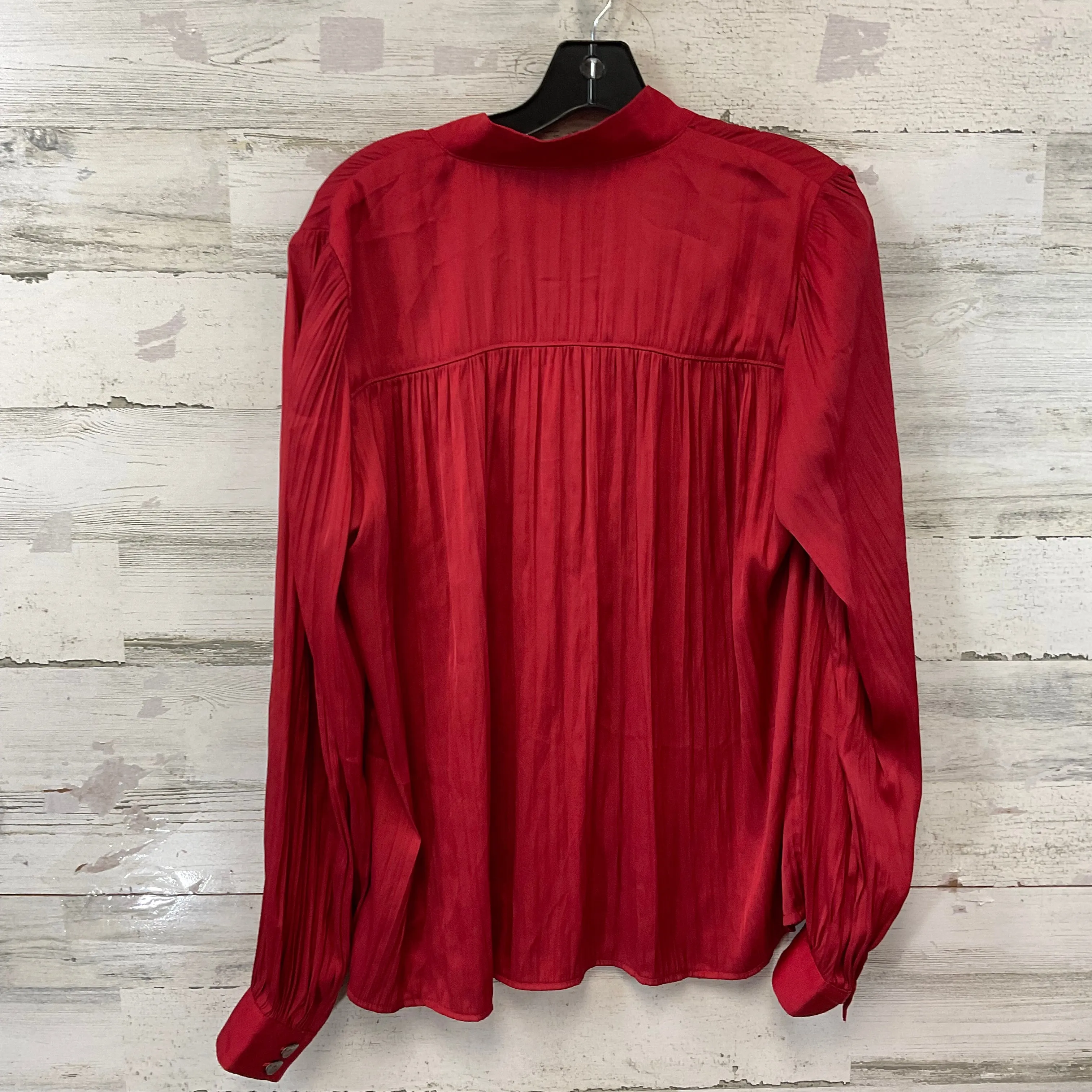 Blouse Long Sleeve By Anthropologie In Red, Size: L