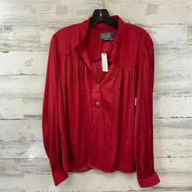 Blouse Long Sleeve By Anthropologie In Red, Size: L