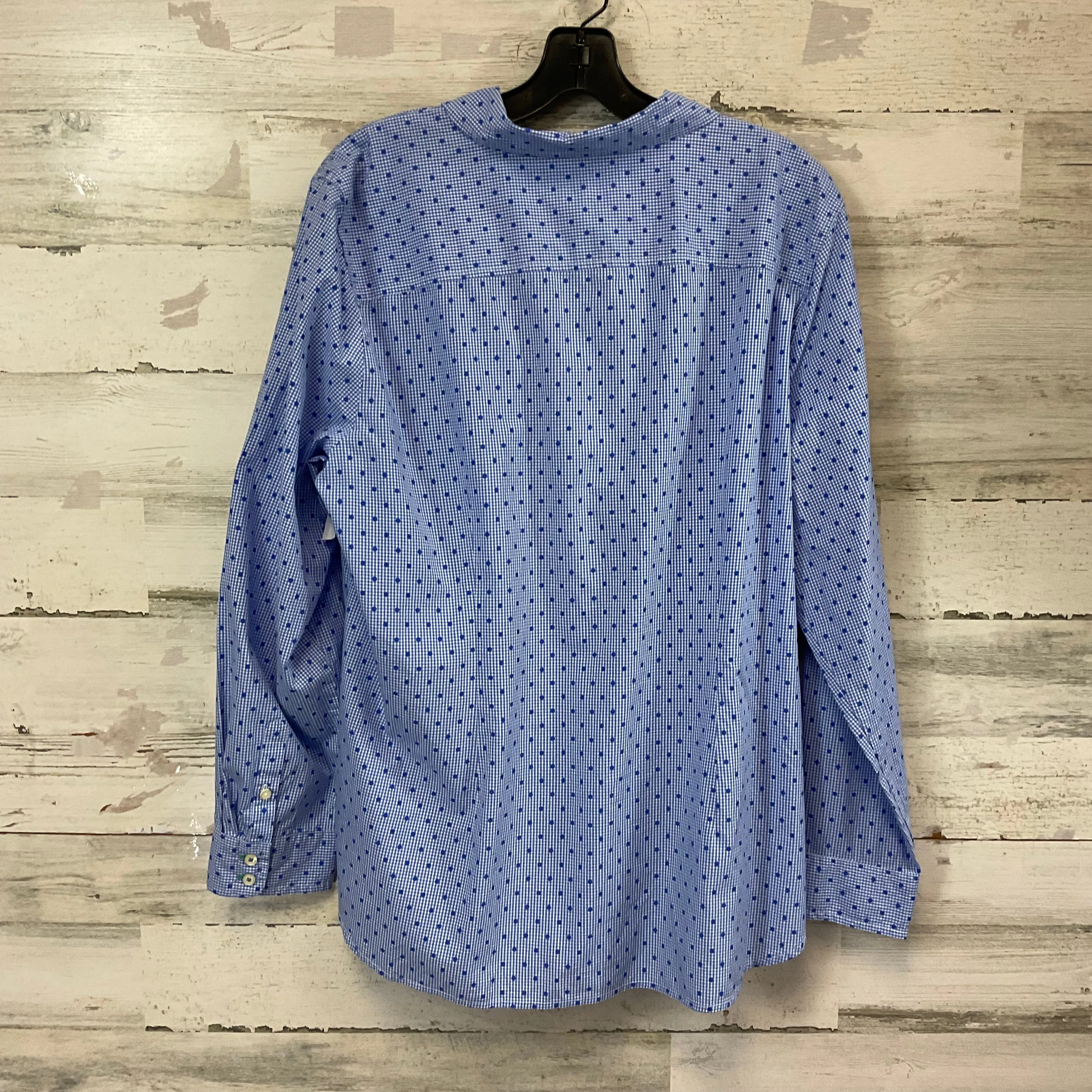 Blouse Long Sleeve By Talbots In Blue, Size: Xl