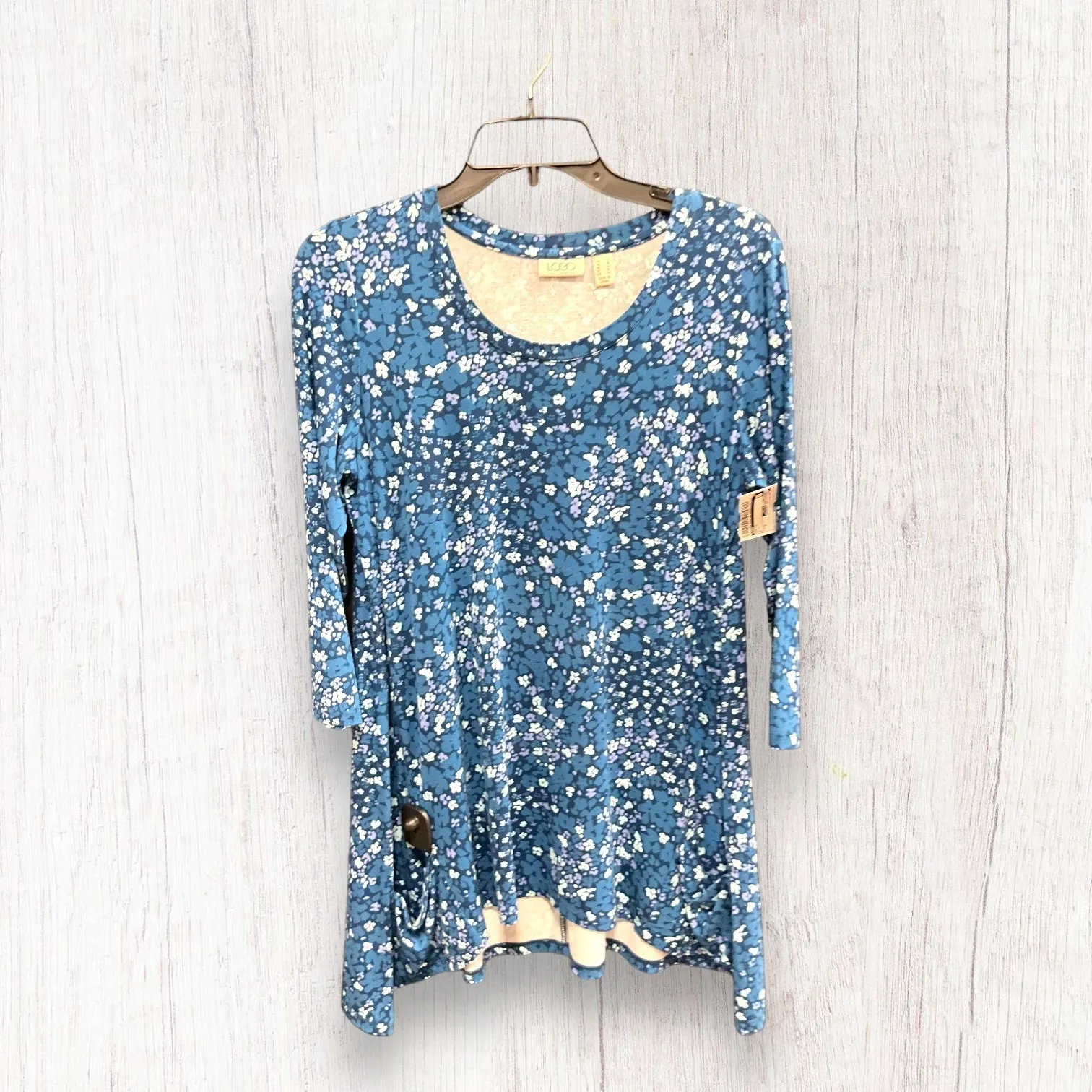 Blue Top Long Sleeve Logo, Size S