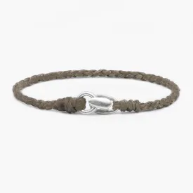 Braided "Antibes" Bracelet With Silver Clasp (Light Brown)