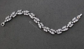 Bridal Bracelet with Marquise Leaf CZ