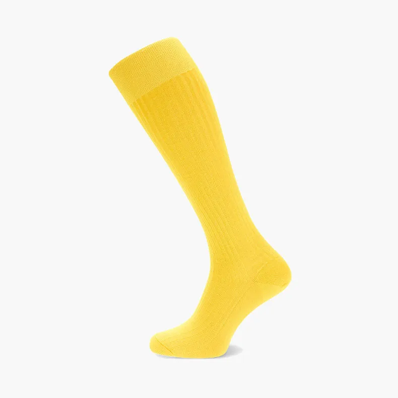 Bright Yellow Long Cotton Socks