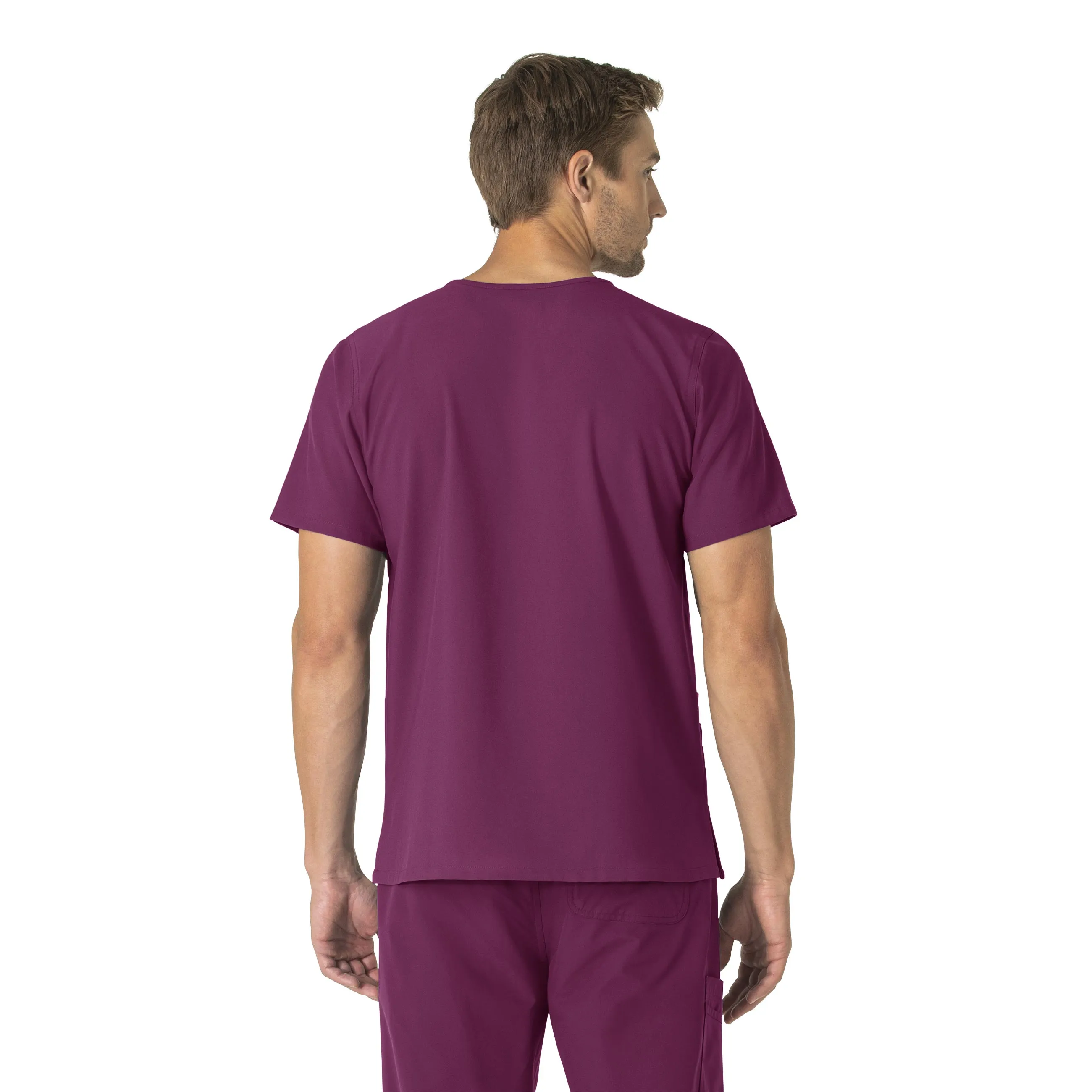 Carhartt Force Essentials Unisex V-Neck 6-Pocket Scrub Top - Wine