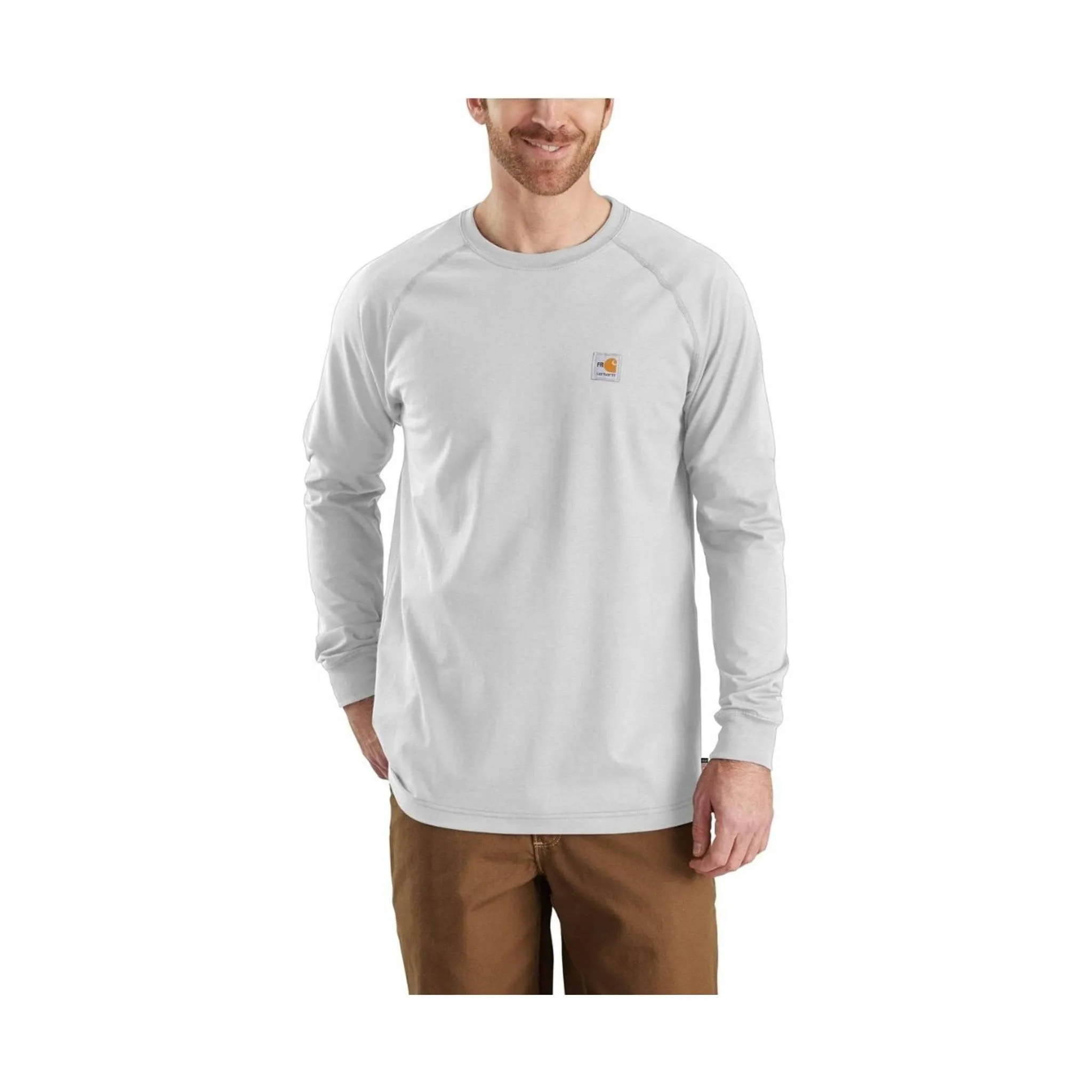 Carhartt Men's Flame Resistant Force Long-Sleeve T Shirt - Light Gray