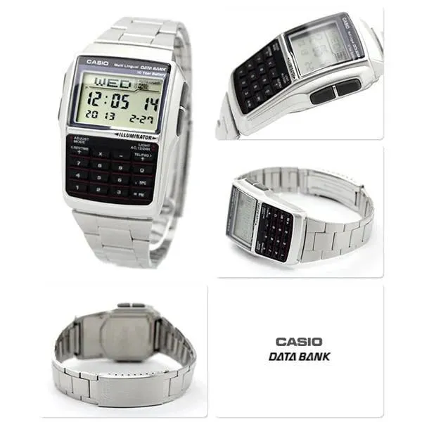 Casio Classic Data Bank Calculator Stainless Steel  Watch| DBC-32D-1ADF