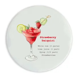 Ceramic Coaster - Cocktail Recipes Strawberry Daiquiri