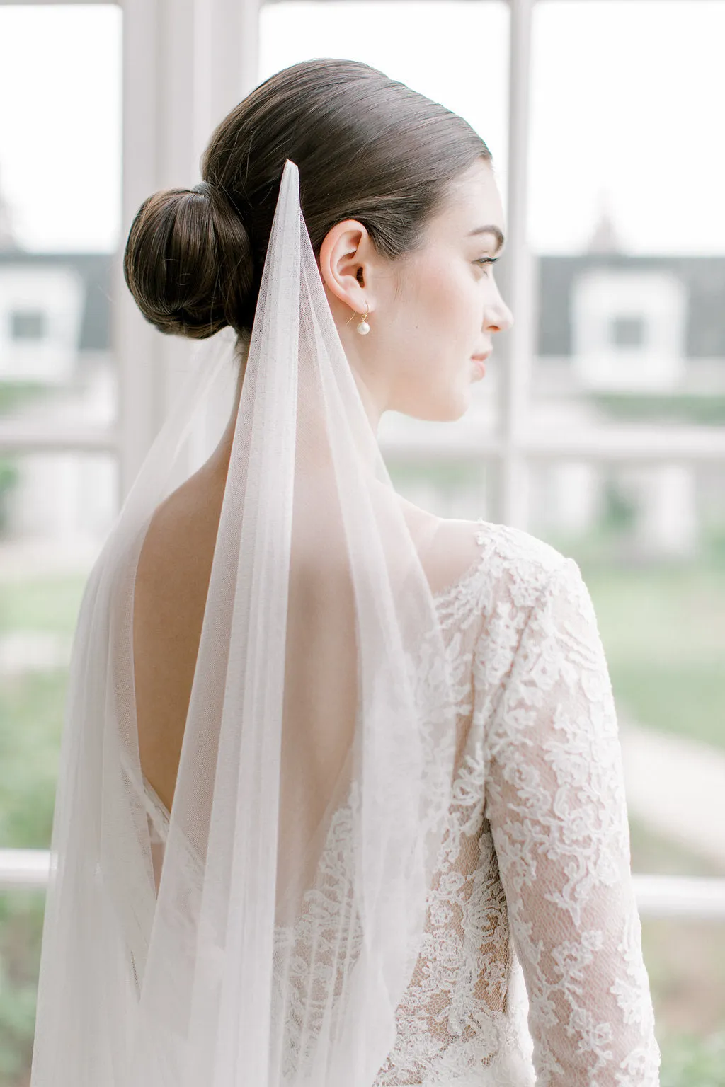 CHLOE | French Silk Tulle Draped Veil