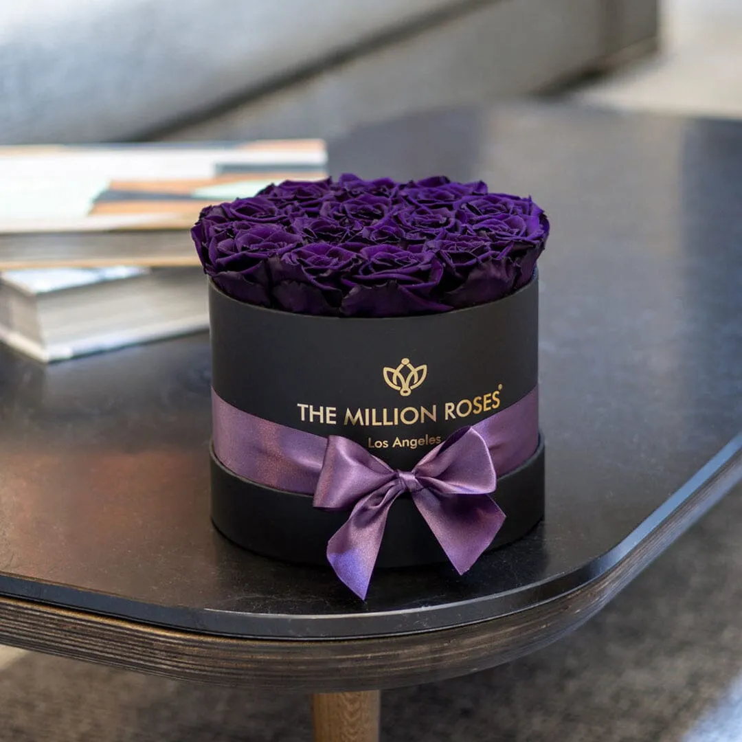 Classic Black Box | Dark Purple Roses