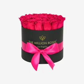 Classic Black Box | Hot Pink Roses