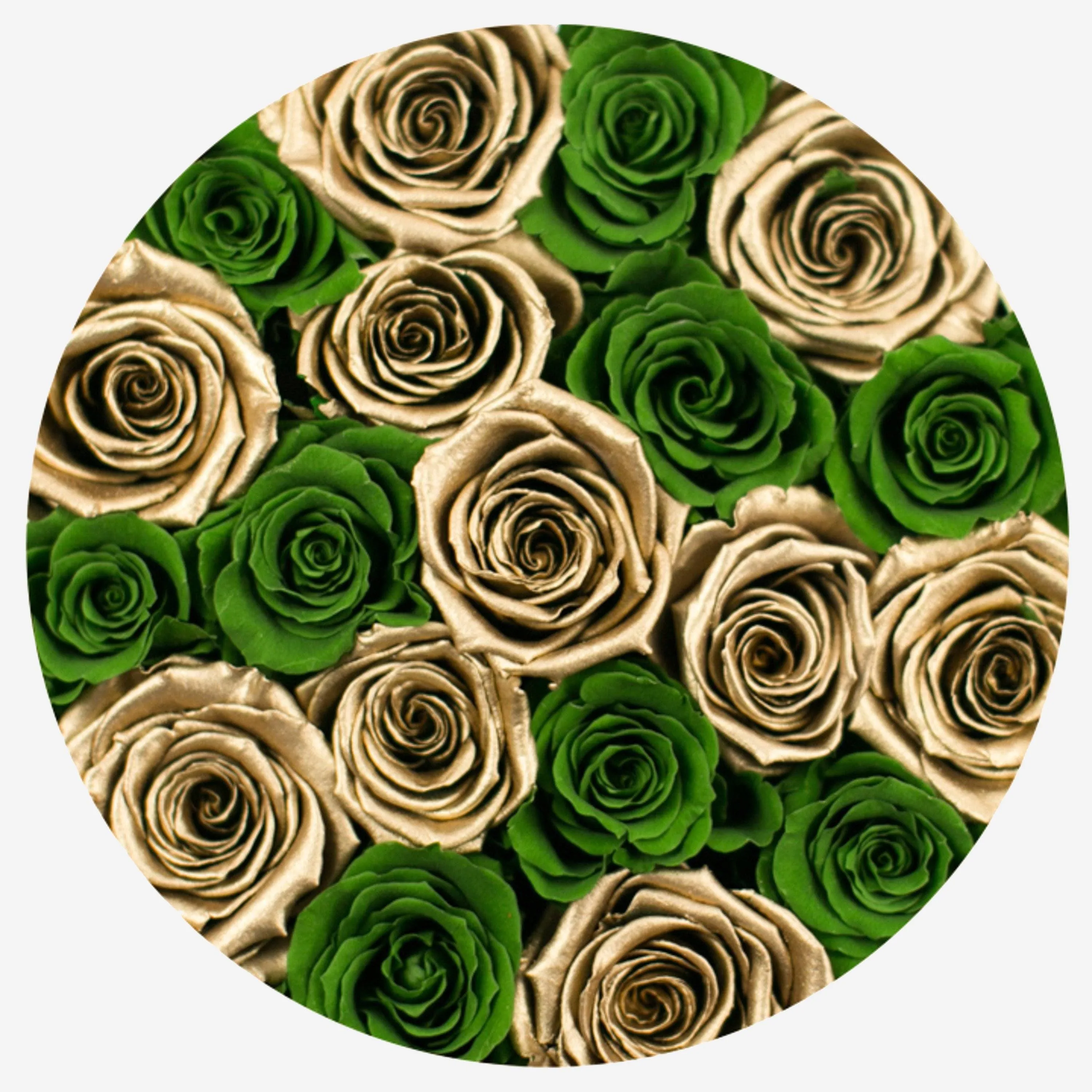 Classic Gold Box | Dark Green & Gold Roses