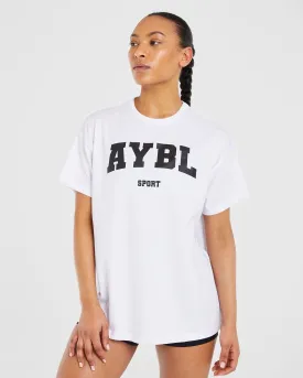 Classic Varsity Oversized T Shirt - White