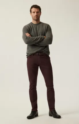 Cool Tapered Leg Pants in Burgundy Diagonal