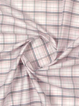 Cotton Rich Checked Shirt Fabric Pink with White High Style