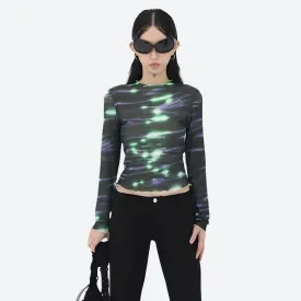 Cyberpunk Green Lights Mesh Top