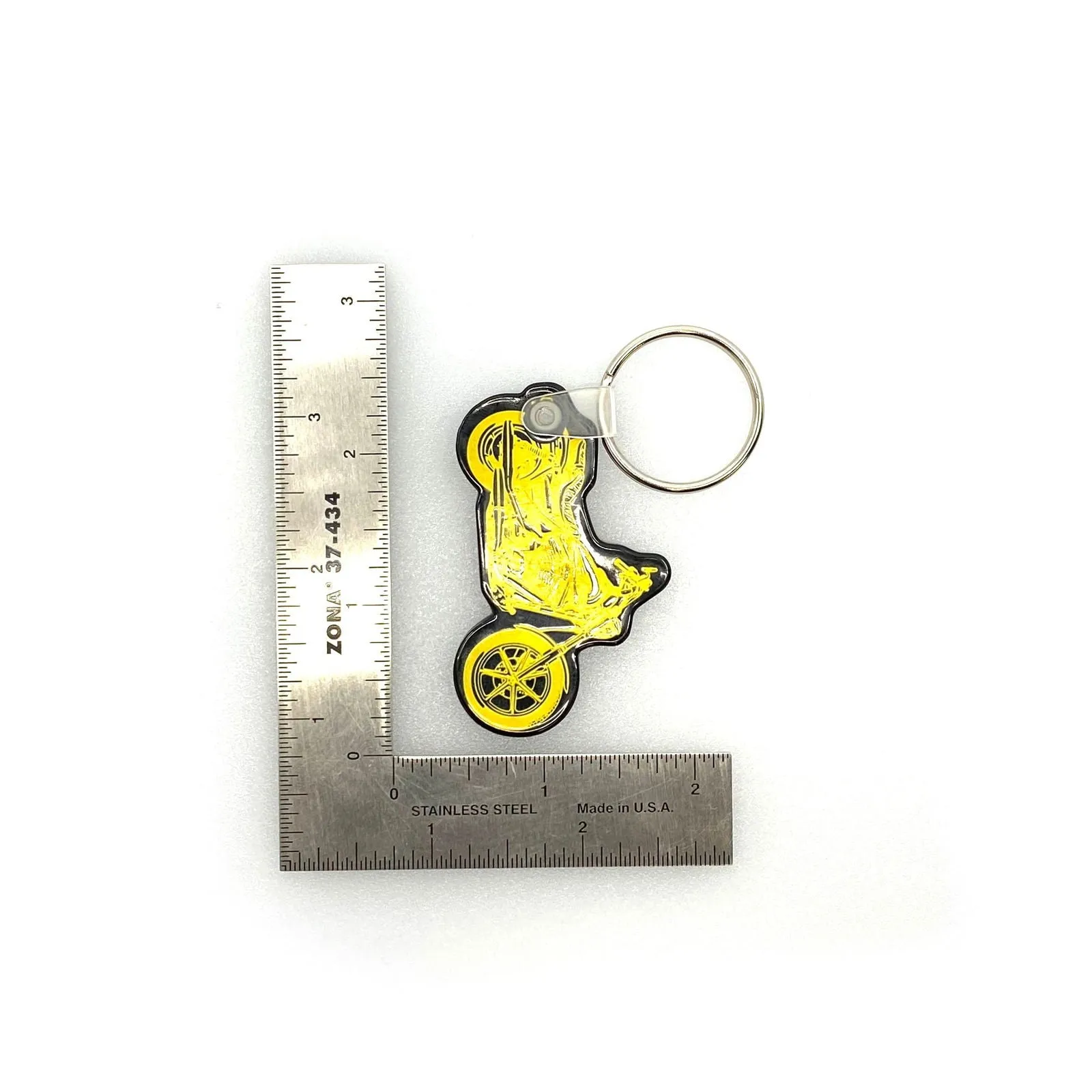 Dairyland Cycle Insurance Souvenir Keychain Key Ring Motorcycle Black Rubber