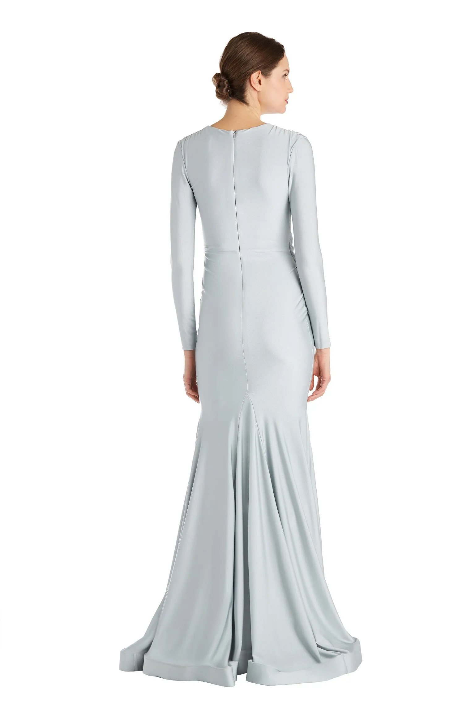 Deep V Long Sleeve Gown