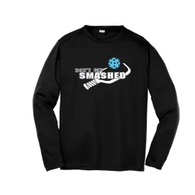 Don't Get Smashed (Cyan Orange Pink Pickleball Colors) | Youth Long Sleeve Athletic Shirt | 100% Polyester