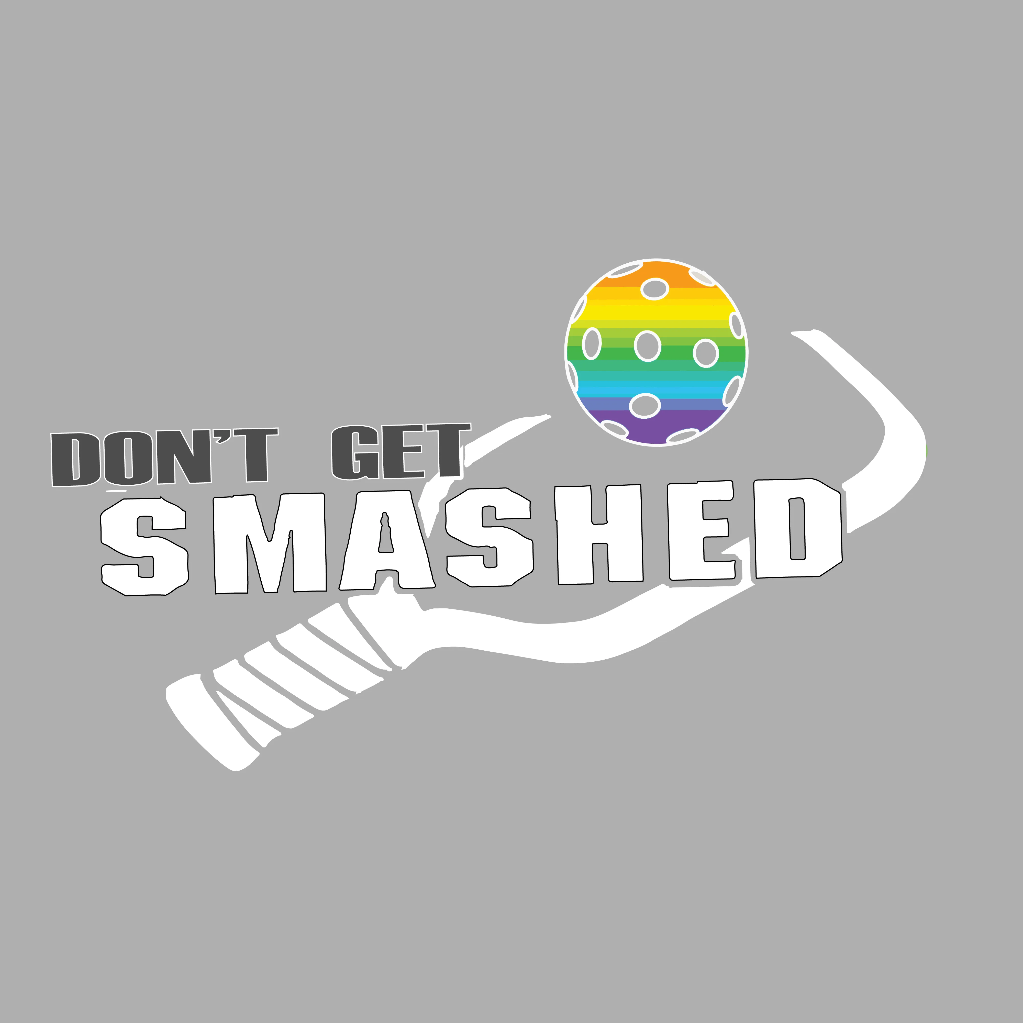 Don't Get Smashed With Pickleballs (Rainbow Green Red) Customizable | Men's Long Sleeve Athletic Shirt | 100% Polyester